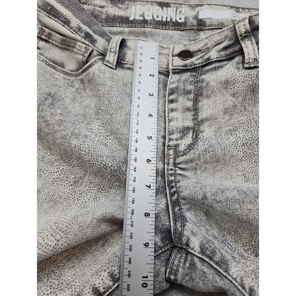 DKNY Jeans Mid Rise Jeggings Size 8 Gray Subtle Snakeskin Print Stretch Denim - Picture 13 of 16